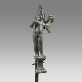 Ancient Roman, Egypt, Bronze Figure of Harpocrates (the infant Horus). c.1st-2nd Century AD.