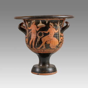Ancient Apulian Red-Figure Bell Krater 380-370 BC.