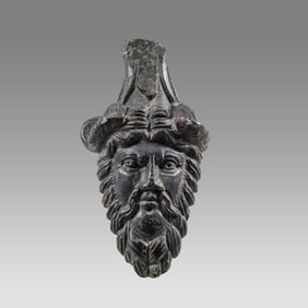 Ancient Greek Thrace Bronze Mask Relief of Satyr c.350 BC.
