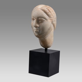 Ancient Roman Marble Female Head c.2nd century AD.