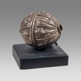 Antique Middle Eastern Silver Large Bead.