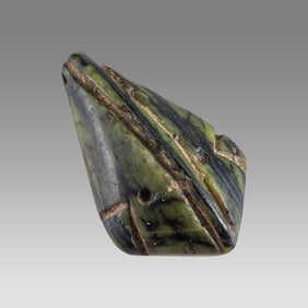 Ancient Egyptian Frog or Cicada Amulet with eyes and anatomical structures, Hardstone, Egyptian,