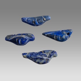 Lot of 4 Lapis Lazuli Bird Amulets.