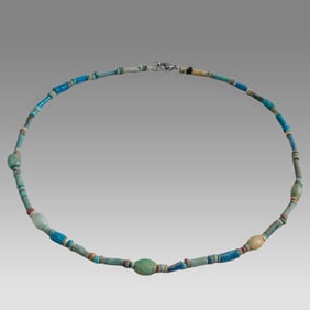 Ancient Egyptian Faience, Necklace c.300-50 BC.