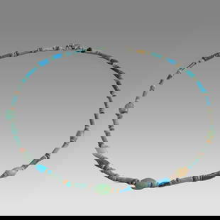 Ancient Egyptian Faience, Necklace c.300-50 BC.: Ancient Egyptian Faience, Necklace c.300-50 BC. Size 18 1/4 inches length. Great Looking single strand Faience Bead necklace. wearable. Provenance: Ex Secret Eyes Gallery New York 1970's-1980's