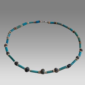 Ancient Egyptian Faience, Necklace c.300-50 BC.