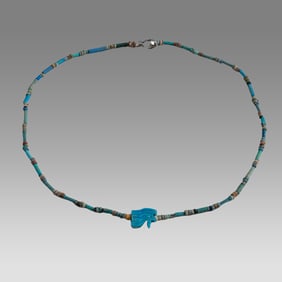 Ancient Egyptian Faience, Necklace c.300-50 BC.