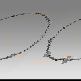 Ancient Egyptian Faience, Necklace c.300-50 BC.: Ancient Egyptian Faience, Necklace c.300-50 BC. Size 17 1/2 inches length. Great Looking single strand Faience Bead necklace with crystal beads. wearable. Provenance: Ex Secret Eyes Gallery New York