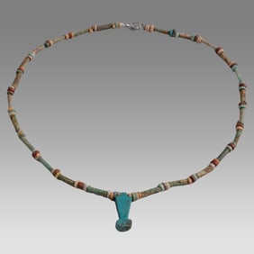 Ancient Egyptian Faience, Necklace c.300-50 BC.