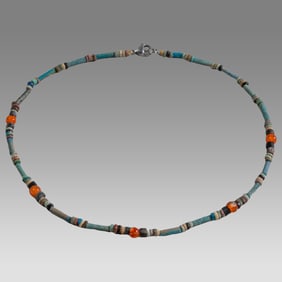 Ancient Egyptian Faience, Necklace c.300-50 BC.