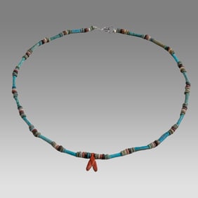 Ancient Egyptian Faience, Necklace c.300-50 BC.