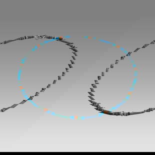 Ancient Egyptian Faience, Necklace c.300-50 BC.: Ancient Egyptian Faience, Necklace c.300-50 BC. Size 17 1/4 inches length. Great Looking single strand Faience Bead necklace. wearable. Provenance: Ex Secret Eyes Gallery New York 1970's-1980's