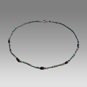 Ancient Egyptian Faience, Necklace c.300-50 BC.
