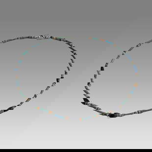 Ancient Egyptian Faience, Necklace c.300-50 BC.: Ancient Egyptian Faience, Necklace c.300-50 BC. Size 17 5/8 inches length. Great Looking single strand Faience Bead necklace. wearable. Provenance: Ex Secret Eyes Gallery New York 1970's-1980's