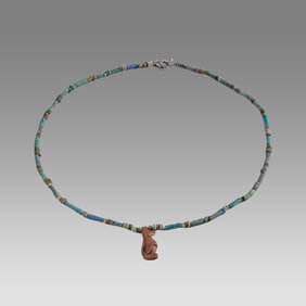 Ancient Egyptian Faience, Necklace c.300-50 BC.