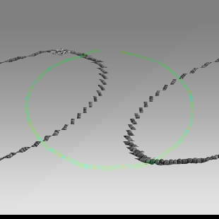 Ancient Roman Glass Bead Necklace c.200 AD.: Ancient Roman Glass Bead Necklace c.200 AD. Size 16 1/2 inches length. Great Looking single strand green glass bead necklace. wearable. Provenance: Ex Secret Eyes Gallery New York 1970's-1980's