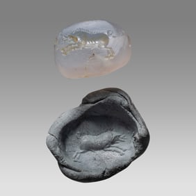 Hellenisitic Agate Seal with Running Boar c.300 BC.