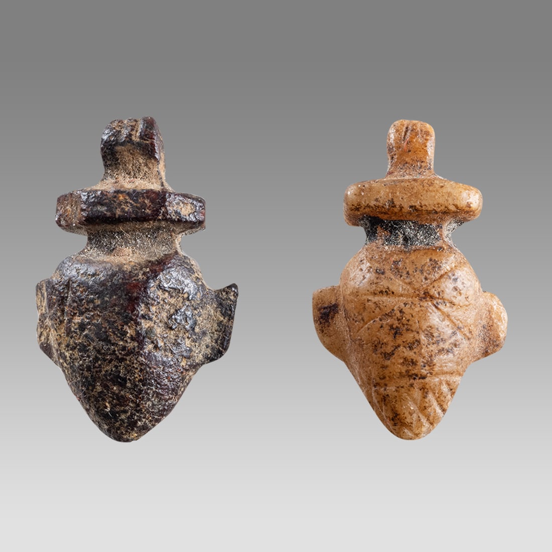 Lot of 2 Ancient Egyptian Stone heart Amulets c.500-30 BC. (1 of 2)