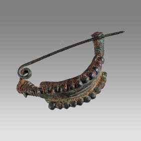 Ancient Roman bronze fibula Brooch c.1st-2nd century AD.
