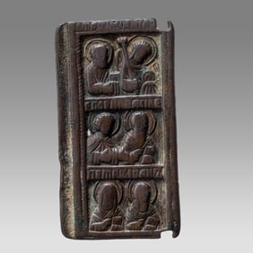 Ancient Byzantine bronze icon With Saints c.8th century AD.