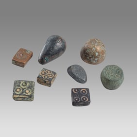 lot of 7 Ancient Roman, Byzantine Bronze weights c.2nd-6th century AD.