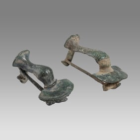 lot of 2 Ancient Roman Bronze Fibula Brooches c.2nd-4th century AD.