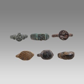 lot of 6 Ancient Roman Bronze Rings c.2nd-4th century AD.