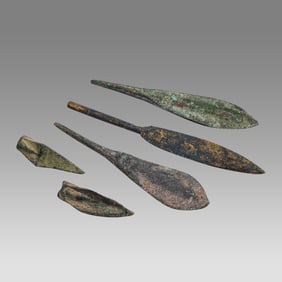 lot of 5 Ancient Rroman bronze arrow heads c.2nd-4th century AD.