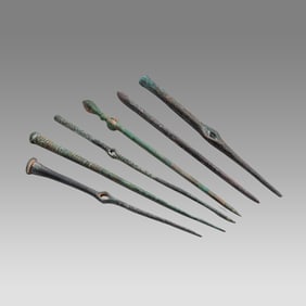 Lot of 6 Ancient Roman bronze pins and Needles c.2nd century AD.