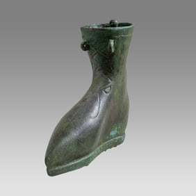 Roman bronze Shoe Form Perfum Vessel.