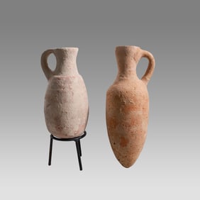 lot of 2 Ancient Holyland bronze age Terracotta vessels c.2000 BC.