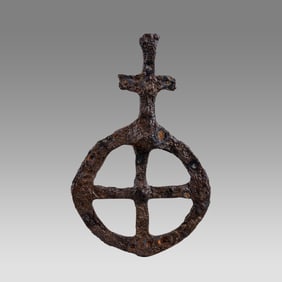 Ancient Byzantine Cast Iron Cross Ornament c.8th century AD.
