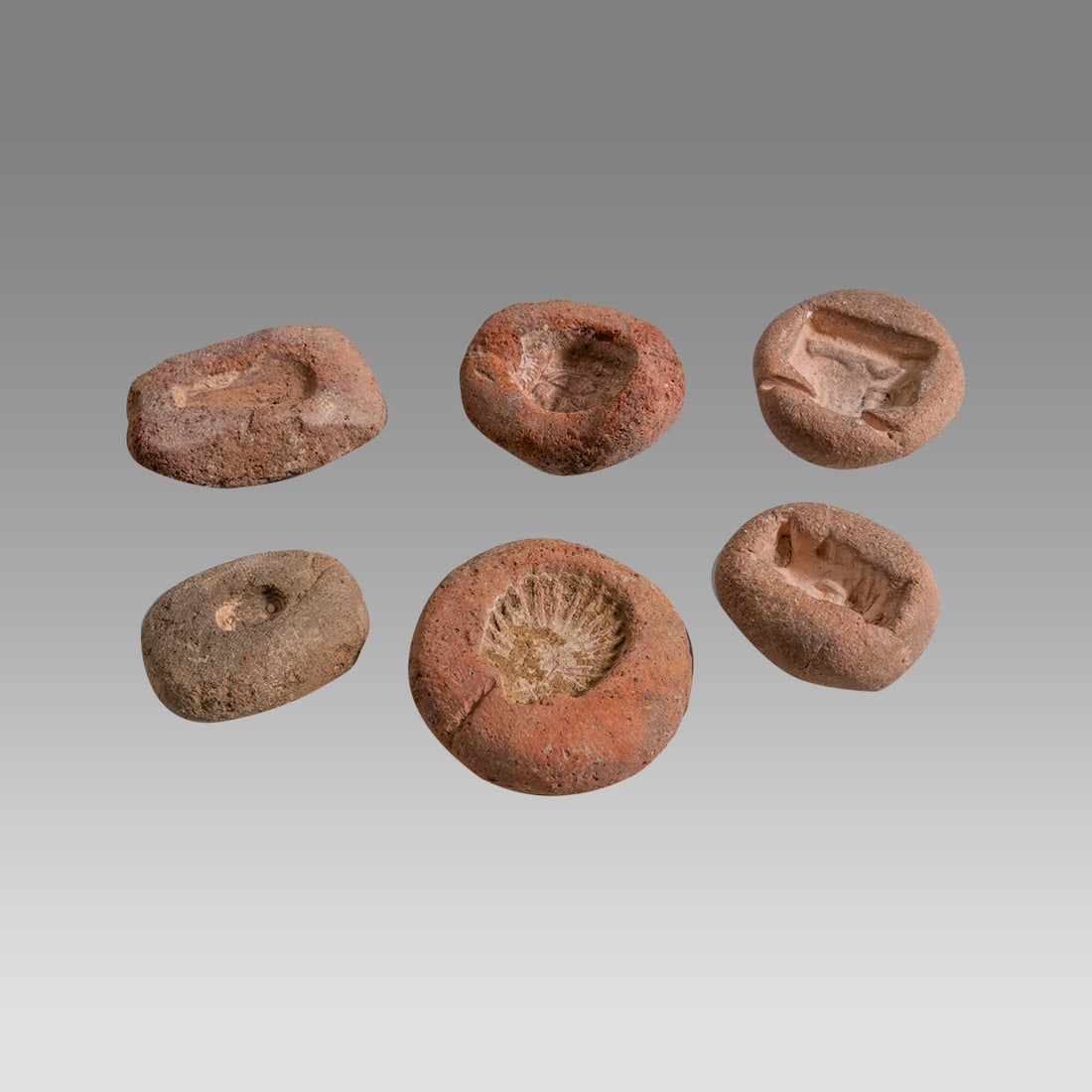 Lot of 6 Ancient Egyptian Terracotta Amarna Amulet Molds c.1353-1336 BCE. (1 of 1)