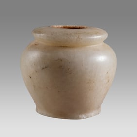Ancient Egyptian Alabaster Vessel, c.535-30 BC.