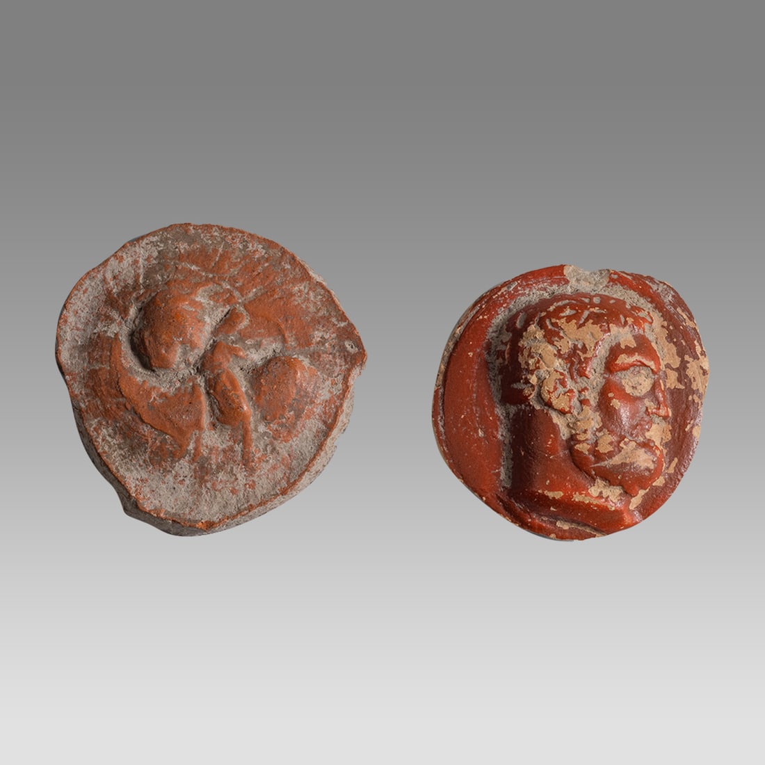 Lot of 2 North Africa, Roman Redware Fragments with Portraits, c.2nd century AD. (1 of 2)