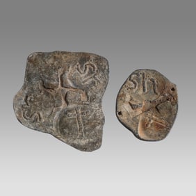 Lot of 2 Medieval? Lead applique c.12th-15th century AD.