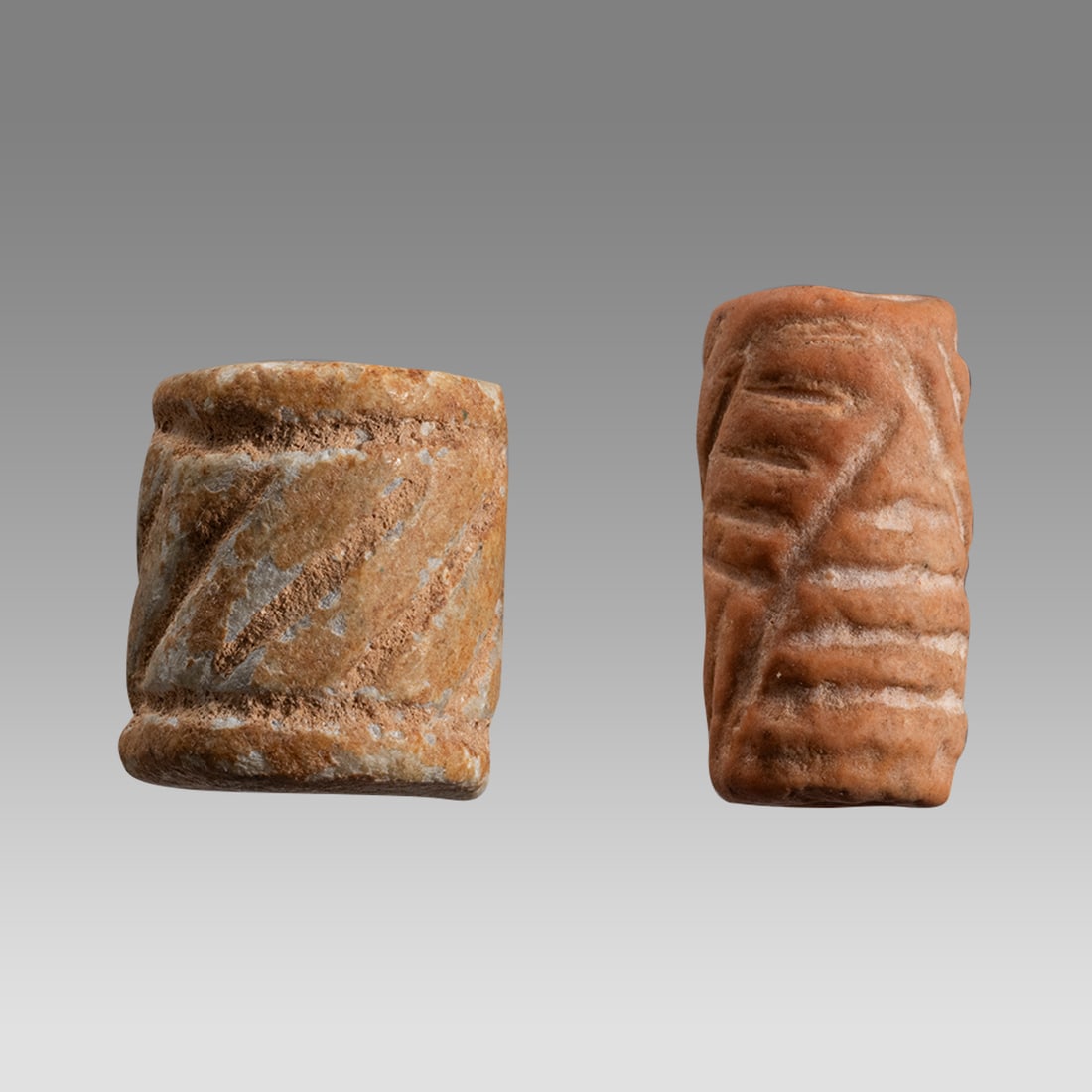 Lot of 2 Near Eastern Stone Cylinder Seals c.3000 BC. (1 of 1)