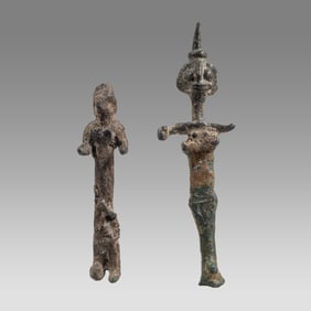 Lot of 2 Ancient Canaanite Bronze Idols c.2000 BC.