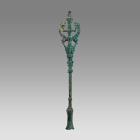 Ancient Luristan Bronze Master Of Animal Finial c.800 BC.
