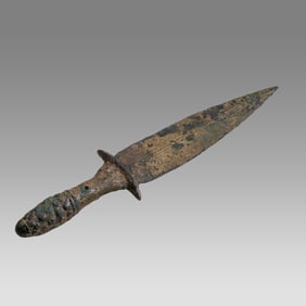 Ancient Near Eastern, Luristan Bronze Dagger with Lotus Handle c.800 BC.