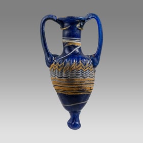 Ancient Phoenician Sand Core Glass Amphoriskos c.4th century BC.