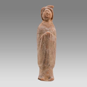 Ancient Chinese Han Dynasty Pottery Figure ca. 206 BCE-220 CE.