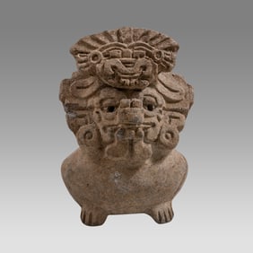 Ancient Mayan Terracotta Figural vessel c.500-800 AD.