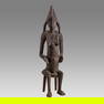 Large African, Senufo Seated Female Figure on Stool. Ivory Coast, Mali.
