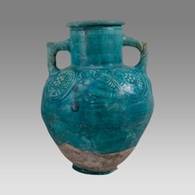 Islamic Persian Kashan Ceramic Vase with Sphinx c.13th century AD.