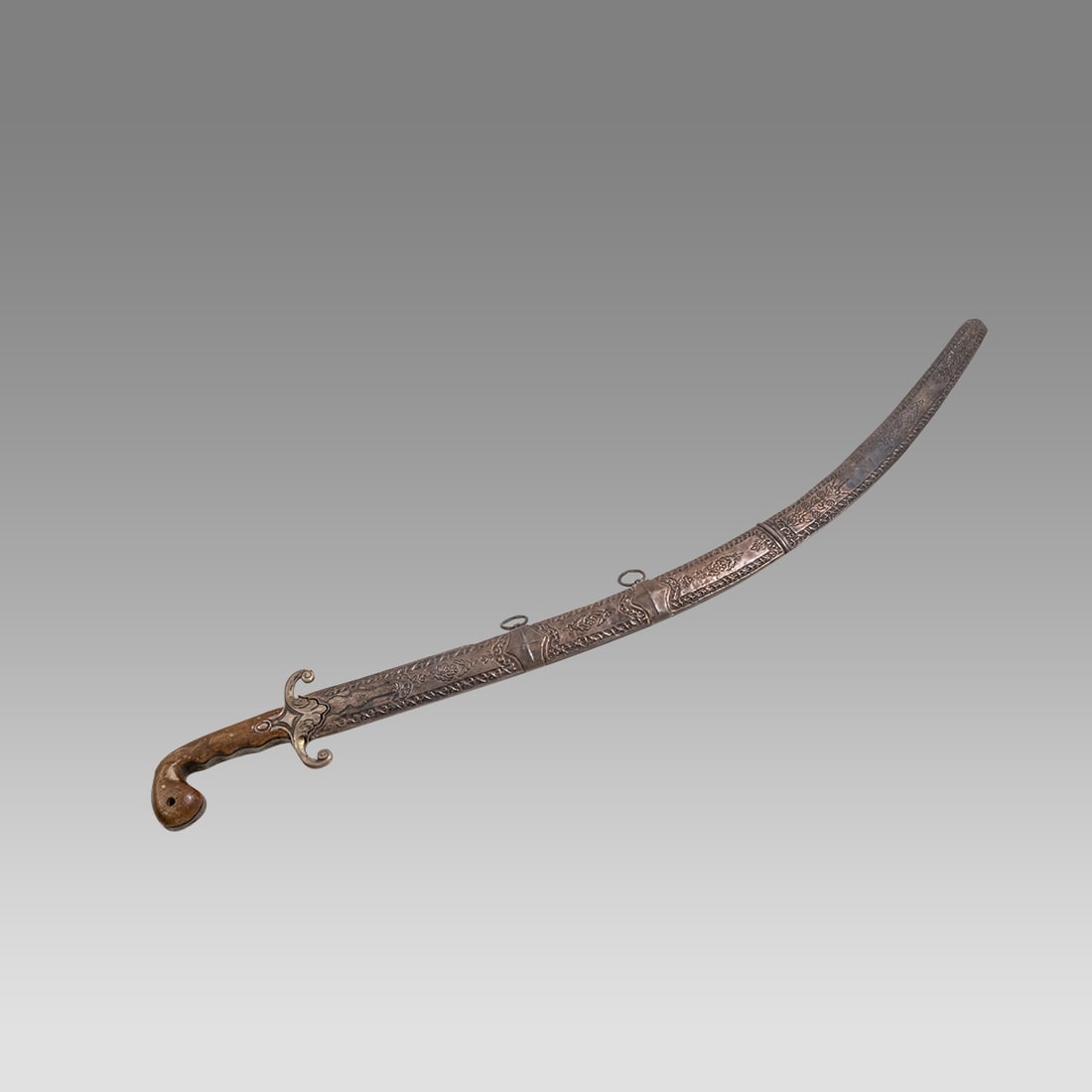 17th/18th century Ottoman Shamshir, Sword with Silver Scabbard. (1 of 8)