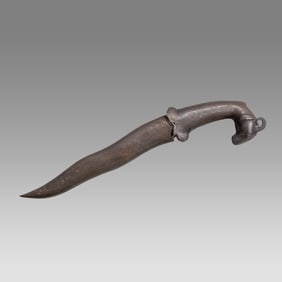 20th century Persian Daggers with Silver Inlaid Steal Scabbard.