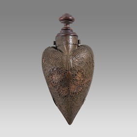19th century North African, Moroccan Gun Powder Flask.