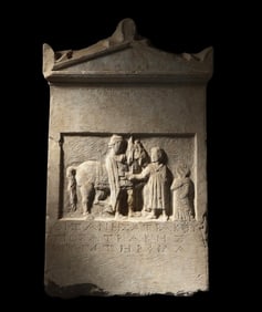 A Thracian Limestone Stele Circa 4th-3rd Century B.C.