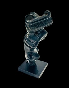 Pre Columbian, Taino Style Black Stone Crocodile.